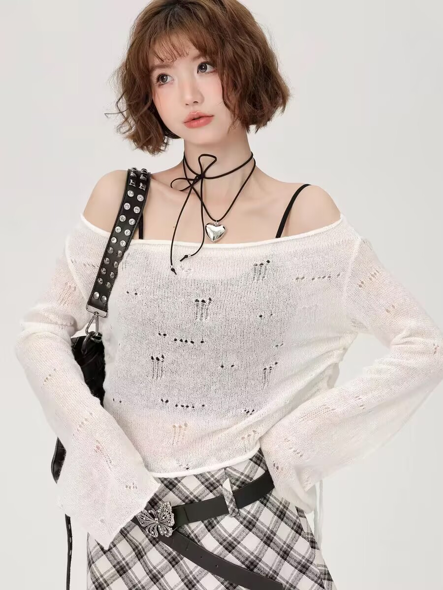 Korean fresh floral knitted cardigan for women 2025 spring new long-sleeved gentle sweater jacket