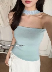 非實拍 純欲風掛脖吊帶設計感美式外穿抹胸上衣夏季性感背心