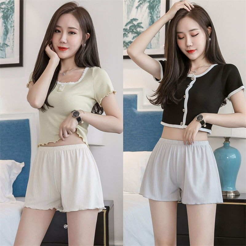 Real-life price~Summer thin large-size safety pants for anti-exposure at home loose ice silk lace base shorts