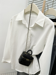 Shirt coat for women with inner and outer wear design niche shirt small casual long-sleeved top