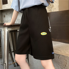 New summer high-waist loose casual wide-leg five-point pants