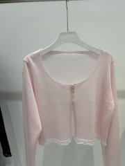 South Korea chic2025 summer women's clothing ice silk knitted sunscreen shirt for women's summer outdoor air conditioning shirt short top