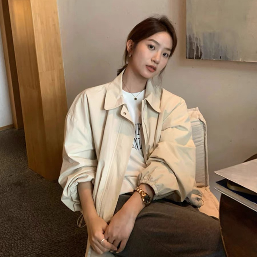 2025 summer Korean new slim and versatile collar short windbreaker for women small jacket large size women's blazer