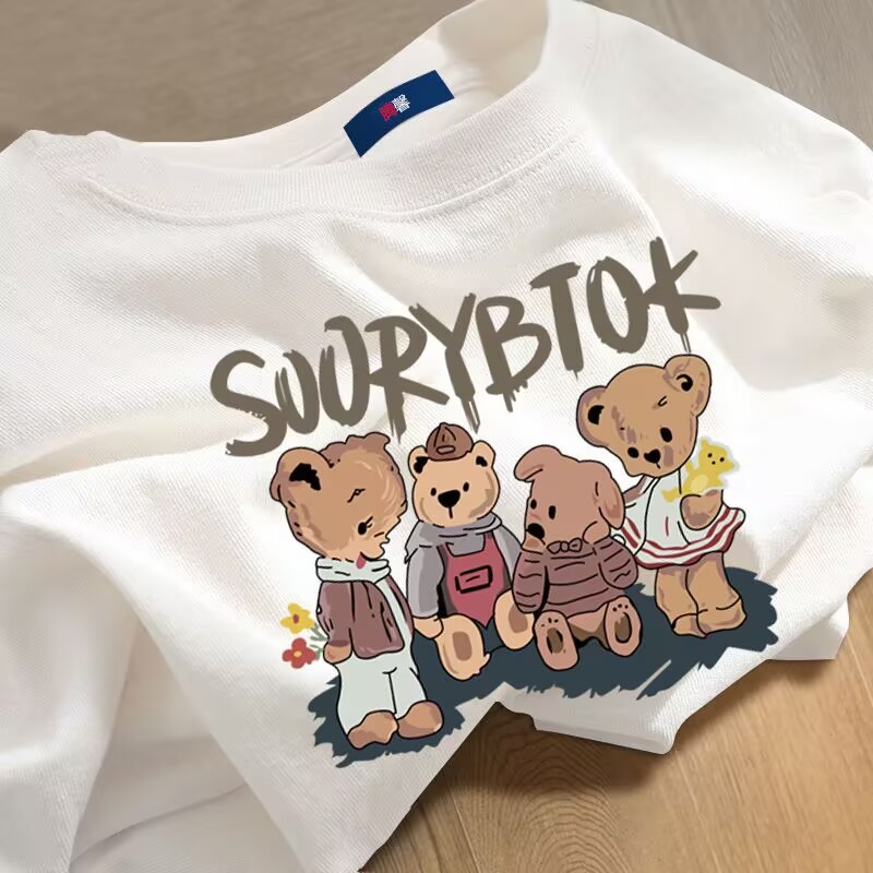 Korean version of summer pattern letter print short-sleeved women's T-shirt ins versatile new loose couple top trendy