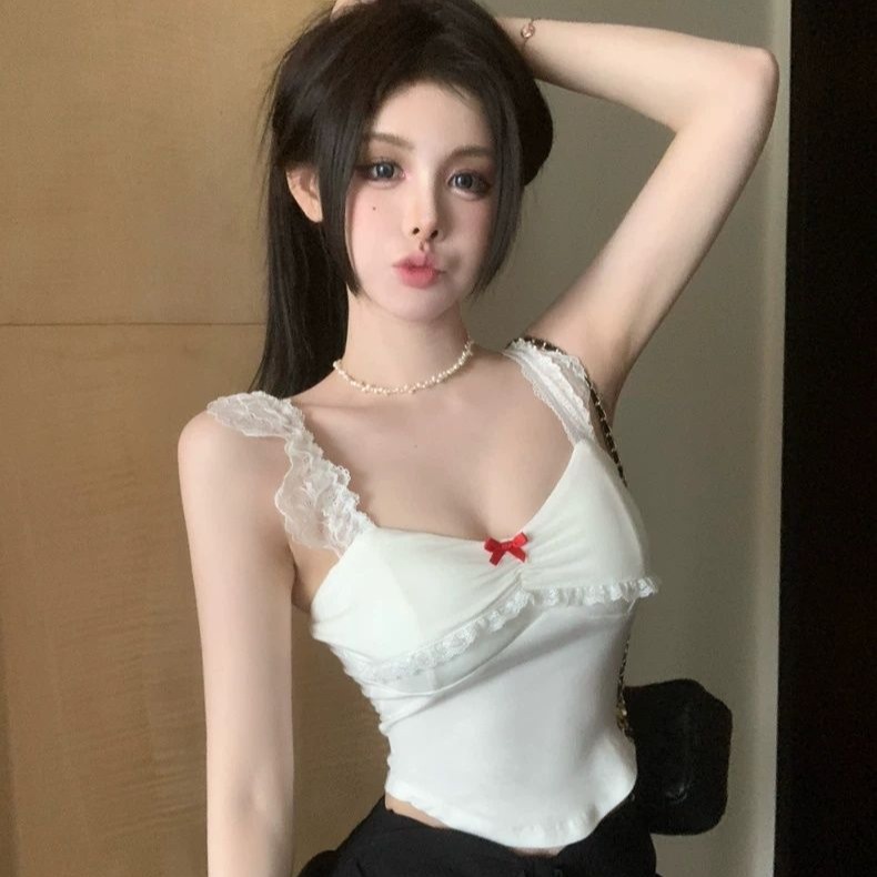 性感蕾絲花邊帶胸墊洋氣吊帶背心女夏季新款外穿百搭顯瘦抹