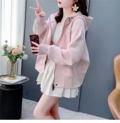 首發華棉棒球服2025年新款連帽上衣大碼學院風復古寬鬆開衫女