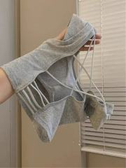 非實拍 純欲性感灰色交叉吊帶小背心女內搭外穿美背辣妹短款