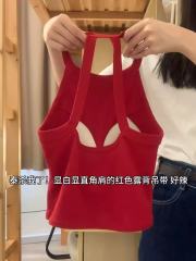 非實拍 純欲辣妹多巴胺掛脖露背小吊帶背心內搭美背外穿上衣