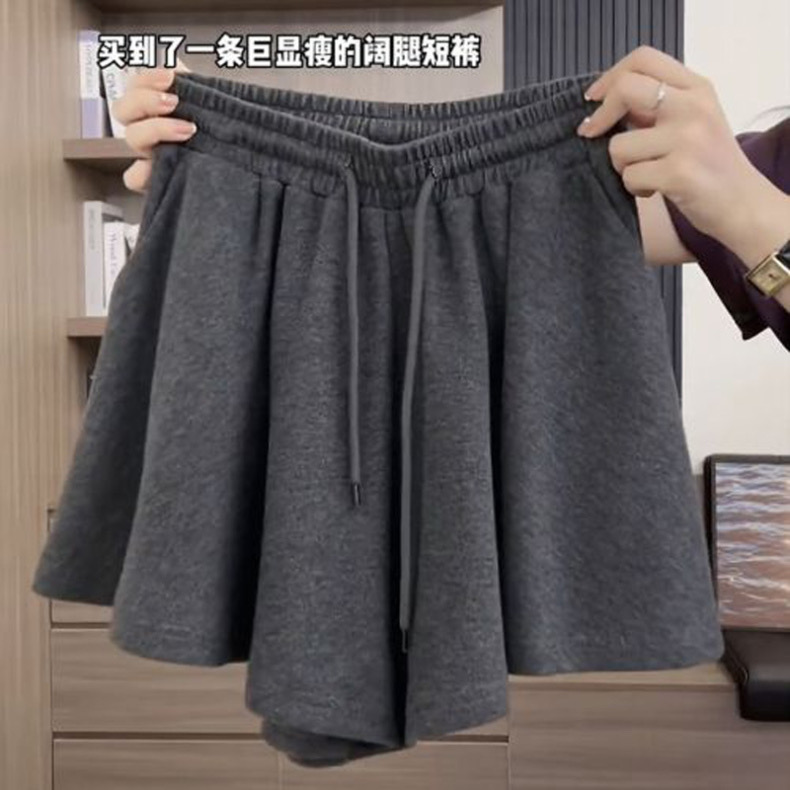 Official pictures of skirts and pants versatile loose high waist wide-leg casual sports ballet style drawstring shorts