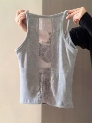非實拍蕾絲小背心吊帶夏內搭短款打底衫辣妹修身顯瘦純欲上衣