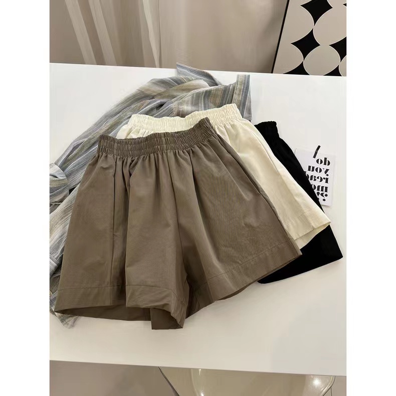 Official picture pure cotton summer versatile high-waist Korean loose casual straight A-line hot pants
