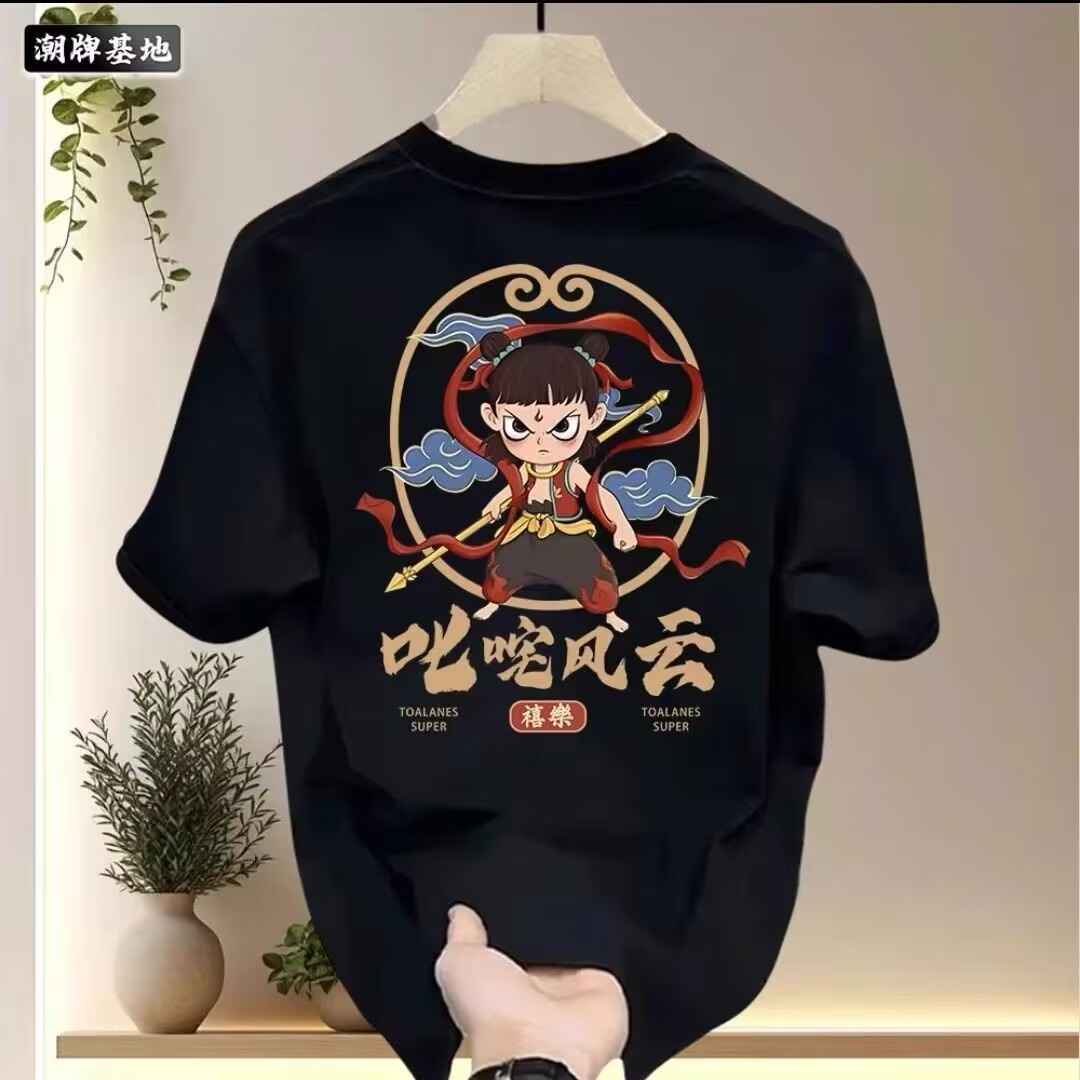 Short-sleeved T-shirt for women in summer loose slim design sense student retro niche American couple T-shirt for women