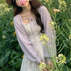 Gentle style lace suspender dress for women 2025 spring new slim-looking knitted sweater