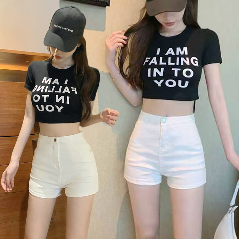 Retro college style spliced ​​plaid denim shorts for women in summer sexy low waist tight slim short hip-covered hot pants