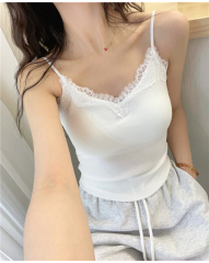 Lace suspender without wearing underwear fixed cup bottoming with beautiful back women's trendy