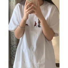 American fashion brand front shoulder short-sleeved T-shirt for men and women 2025 new summer loose niche design simple half-sleeved top