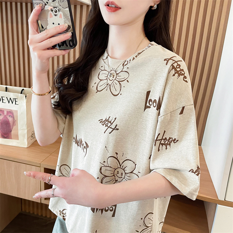 實拍棉質網紅ins潮超火短袖t恤女夏季寬鬆休閒設計感小眾百搭上衣