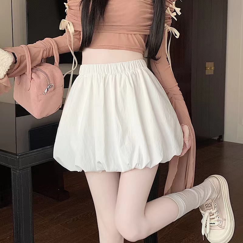 Small cloud flower bud pants skirt women's high waist slim pumpkin pants A-line
