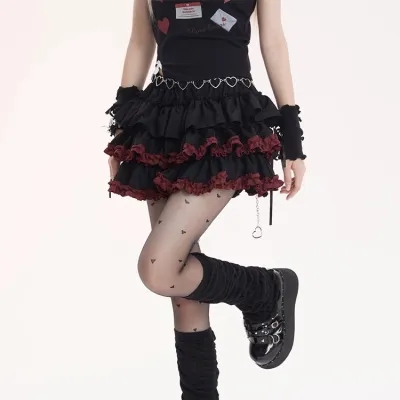 Cake skirt skirt female hot girl high waist anti-exposure A-line puffy short skirt