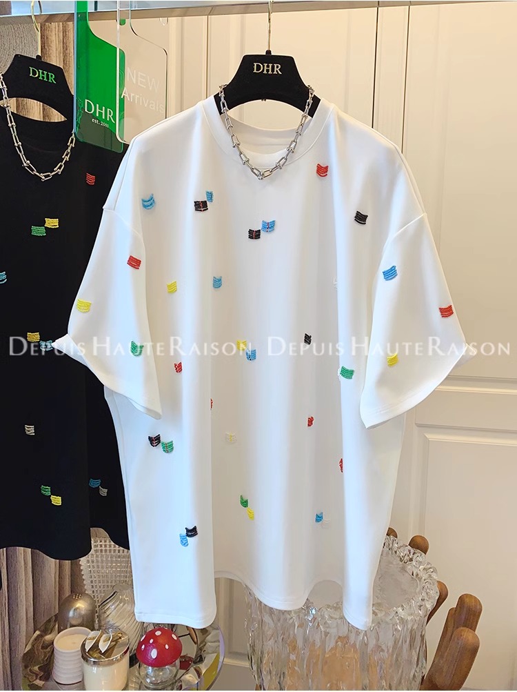 21 super cool cotton 210 grams extra large size 240 catties unique Korean version short-sleeved T-shirt for women