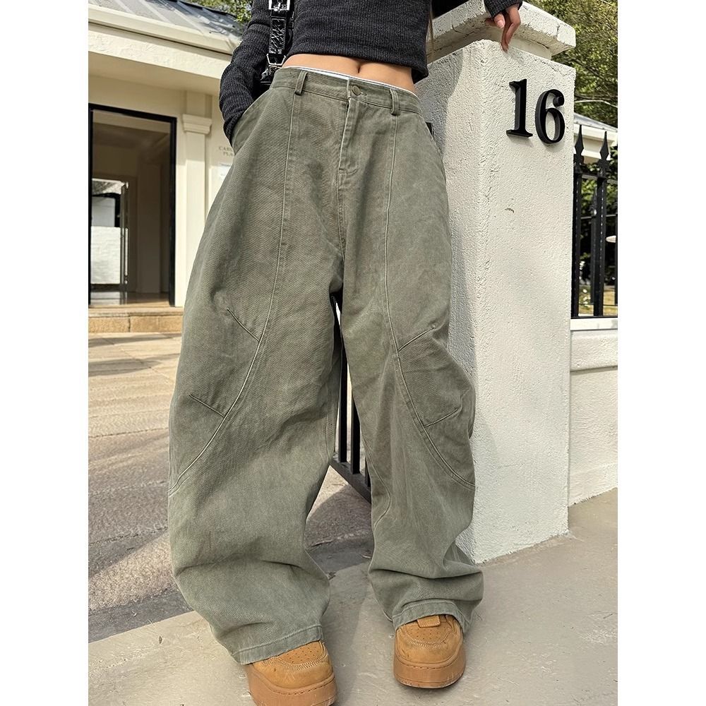 Original quality, 90 cotton American retro military green scimitar work pants for men and women street slack silhouette pants