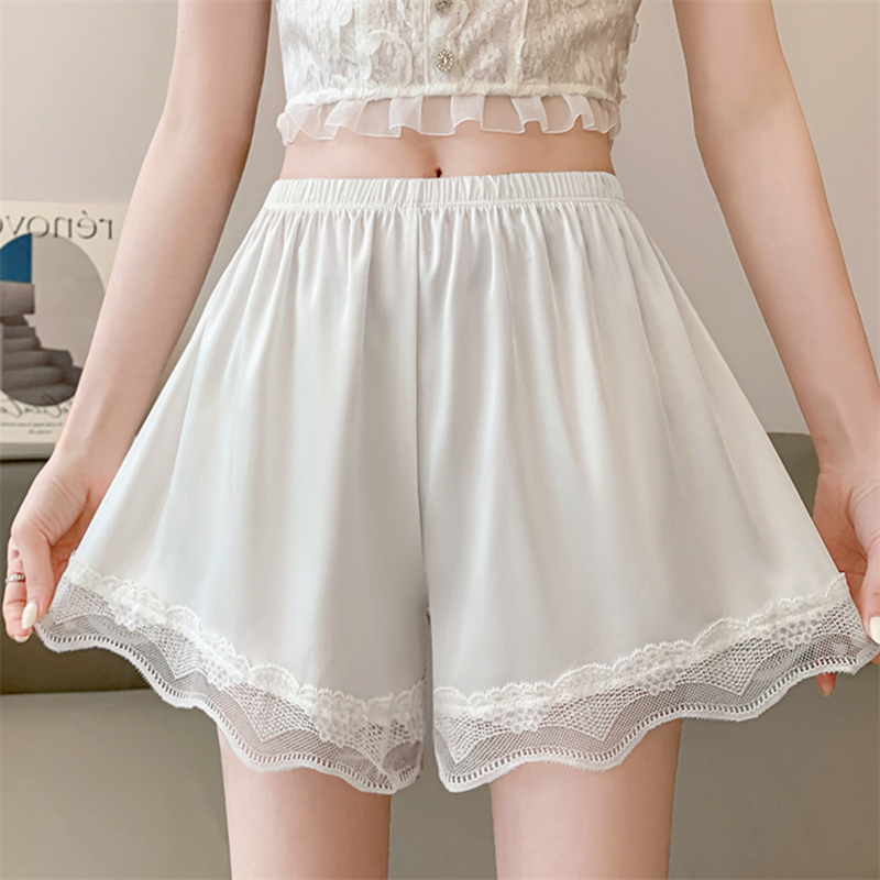 Price ~Large size safety pants thin satin lace wavy lace wear anti-exposure leggings for women