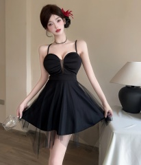 Real shot of high-end and sweet strapless birthday princess dress for women's waist-hugging suspender skirt fluffy skirt
