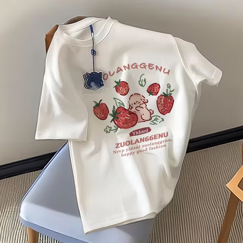New summer French chic sweet and spicy style fashionable and slim and fashionable versatile printed top for women