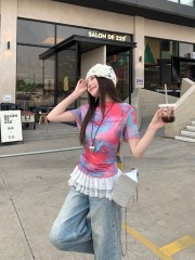 Real photo of women's new spring and summer slim fit and thin sunscreen shirt with black ears stand-up collar top