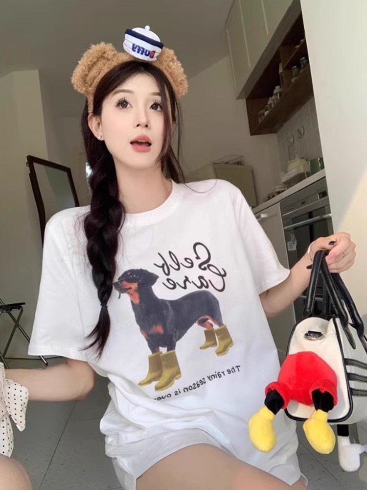 首發實拍 質量純棉後包領大碼女裝短袖t恤女