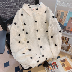 實拍 原版質量大碼夏季薄款流蘇波點襯衫中長款防曬衣女