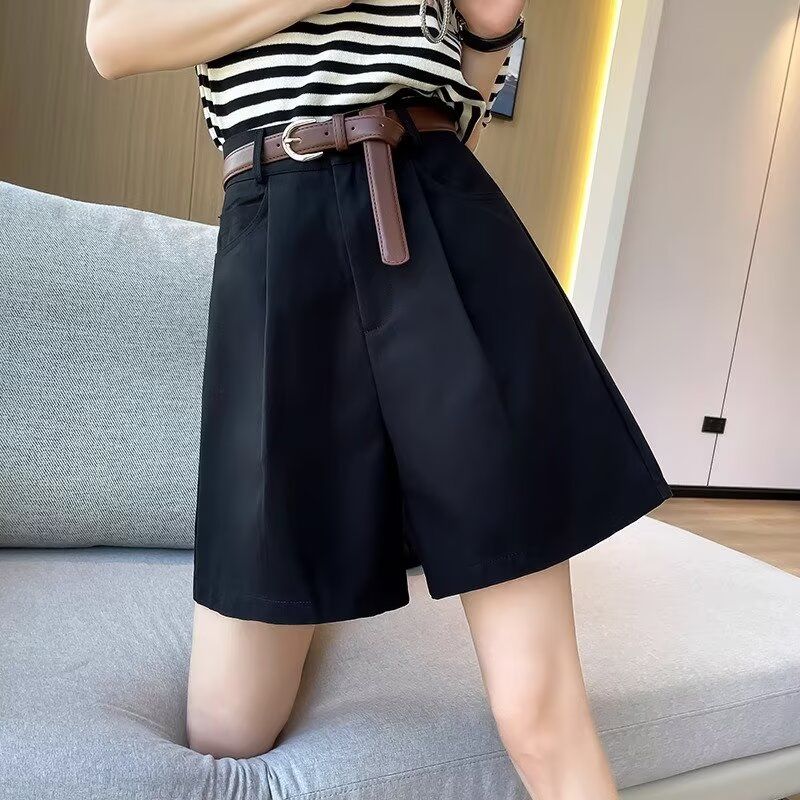 Shorts for women in summer fashion narrow version zipper new high-waist casual loose belly-covering wide-leg pants