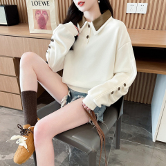 首發實拍華棉棒球服2025年新款OP領上衣大碼學院風復古寬鬆女