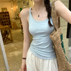 Real photos Thai cool, pure and ardent sleeveless suspender vest for women 2025 summer new beautiful sexy hot girl top