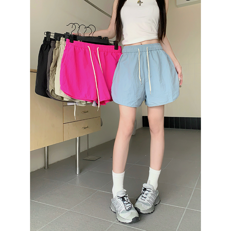 Real shot! 2025 Quick Dry Ins Colored Dopamine Beach Shorts All-match Loose Sports Leisure Pants for Women