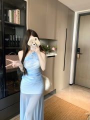 Real shot, off-shoulder micro-topped off-shoulder atmosphere tulle versatile set