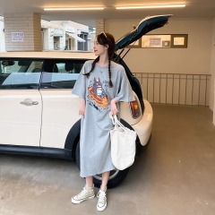 首發胖mm大碼女裝純棉洋氣寬鬆顯瘦減齡新款休閒連衣裙夏裝