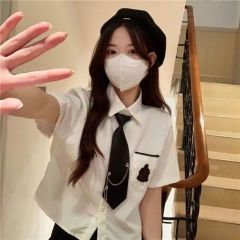 JK Uniform Academy Style Australian Design Niche Short Sleeve Slim New Chinese Style Shirt Women Ins Short Top Women