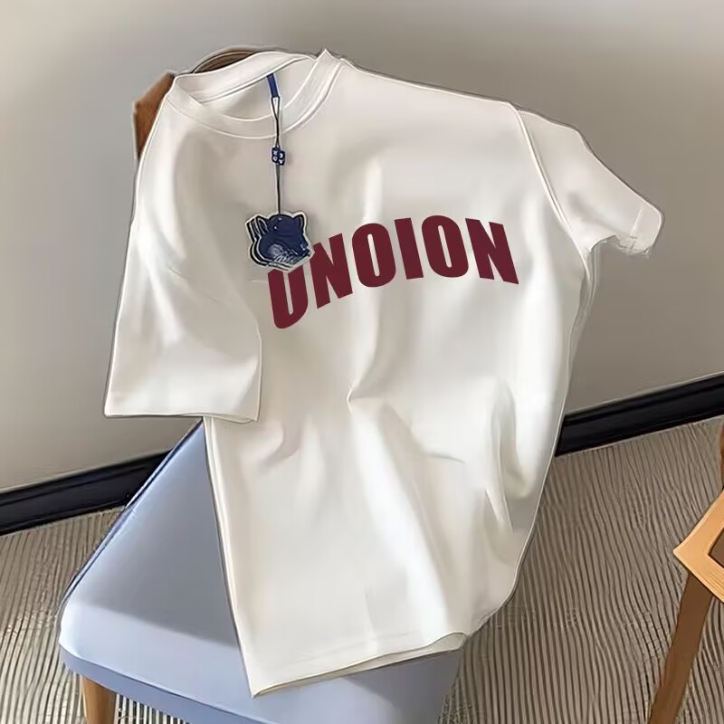 Summer short-sleeved T-shirt new design niche round neck printed letters versatile loose top for women