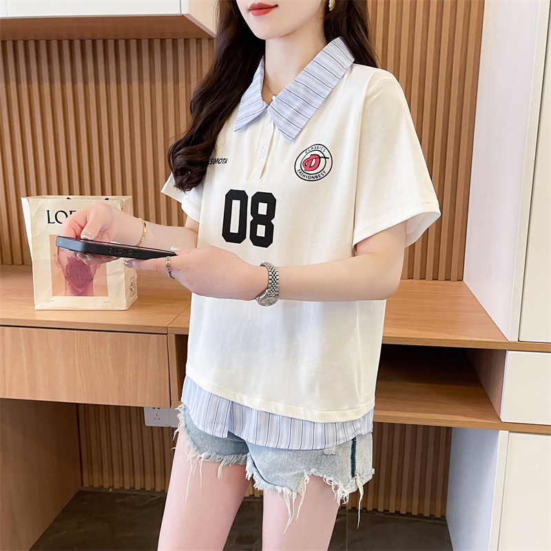 實拍1×1酷絲棉韓版撞色條紋2025夏季短袖T恤女
