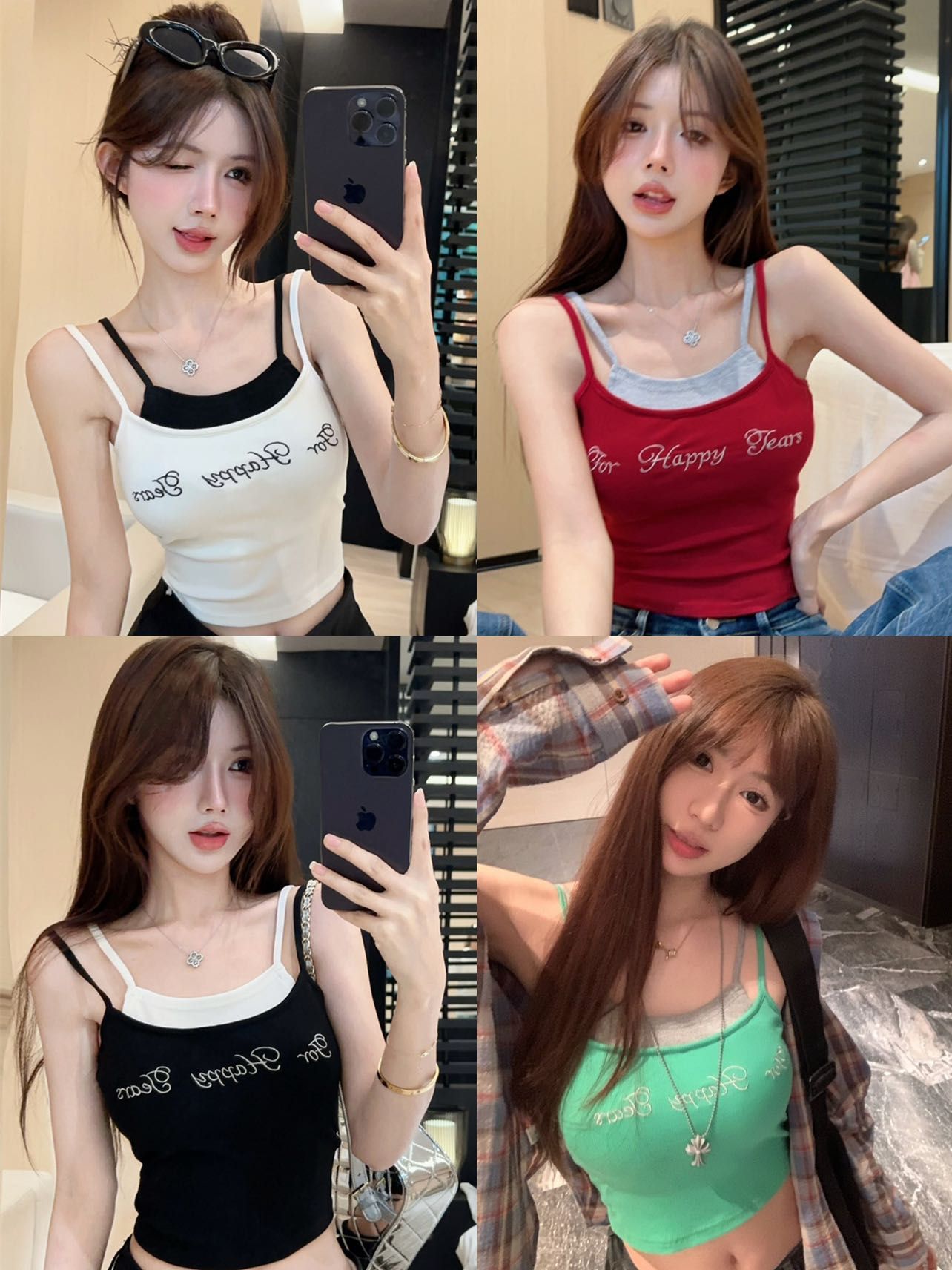 人棉假兩件短款外穿吊帶背心夏季辣妹帶胸墊內內搭美背上衣