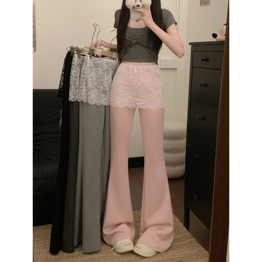 Real shot!  2025 new style of personalized lace air layer micro-tender casual pants for women