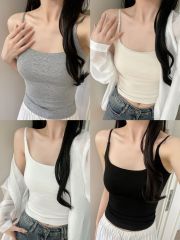 細吊帶背心女帶胸墊辣妹上衣美背內搭一體打底內衣