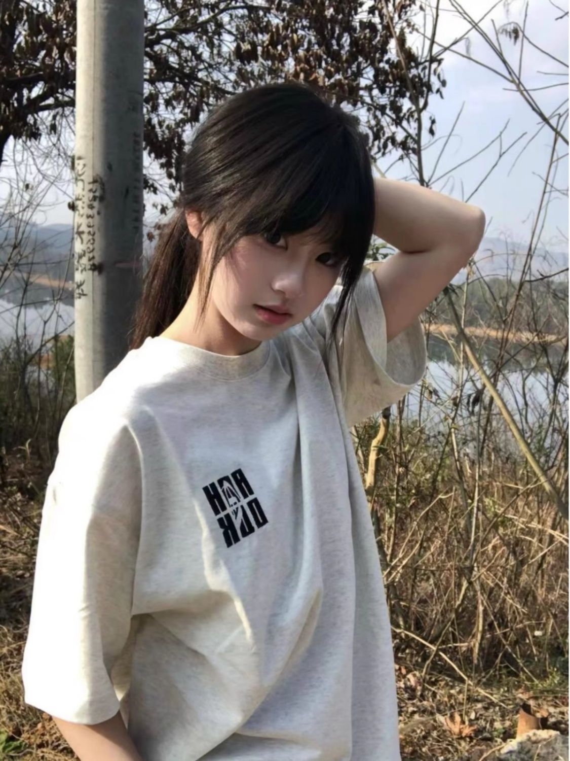 Original embroidery, positive size, pure cotton 210g combed tightly, new letter casual loose short-sleeved T-shirt for women