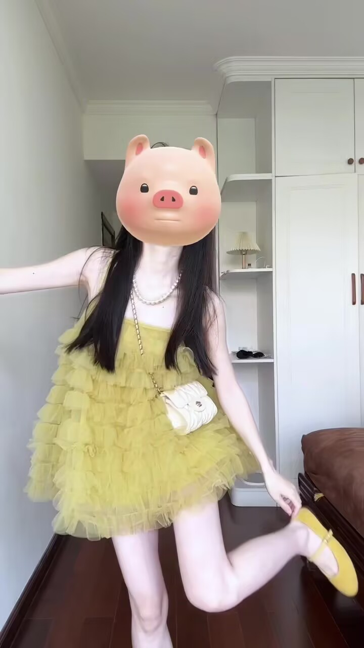DULA Haohao Home Mesh suspender cake skirt Super fairy dress Women's beach vacation puffy princess short skirt