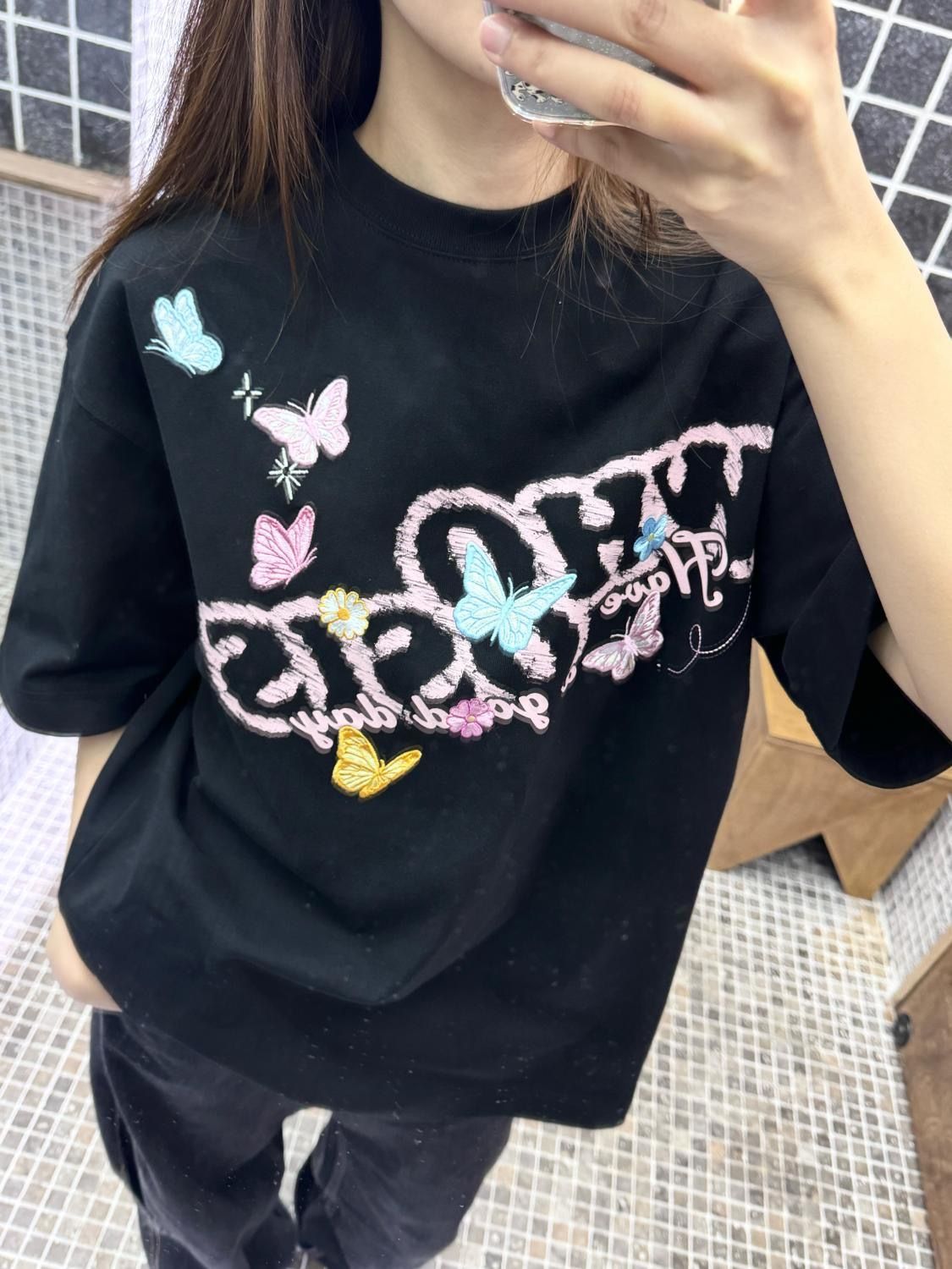 210g pure cotton short-sleeved T-shirt women's loose top