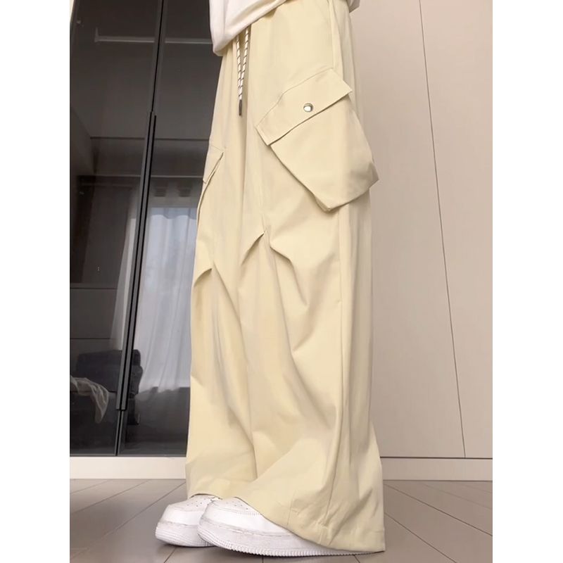 Original method for women's wide-leg work pants for spring and autumn new high-waist slimming American floor pants