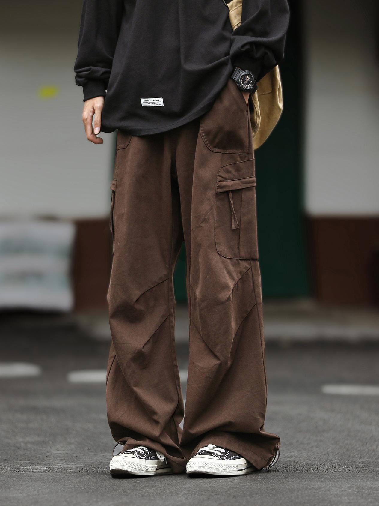 Original workmanship washing cotton overalls pants straight loose paratroopers pants spring and autumn pants wide-leg casual trousers