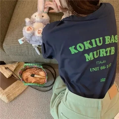 Korean foreign trade short-sleeved T-shirt for women loose Korean version ins trendy spring and summer new mid-length half-sleeved top ins trendy