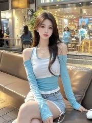 長袖t恤女2025年春新款掛脖打底衫獨特設計感露肩假兩件上衣